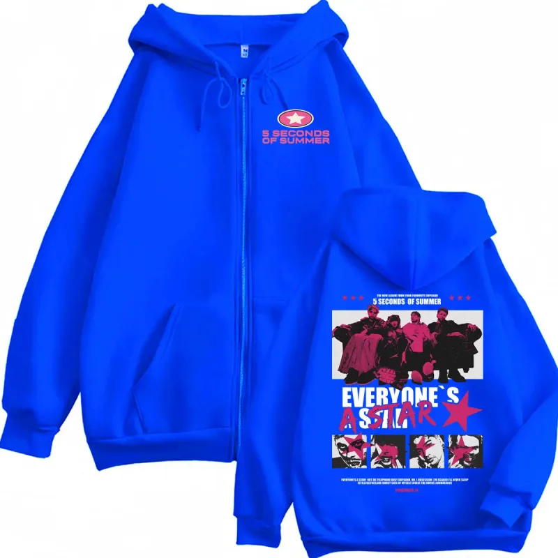 5 Segundo ng Tag-init Lahat ay Bituin 2026 World Tour Zipper Hoodies Coat Lalaki Babae Harajuku Hip Hop Rock Punk Jacket Sweatshirt — image 6