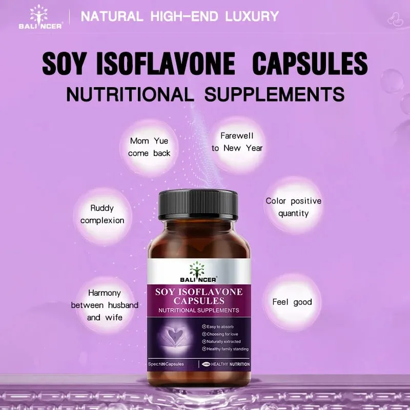 Soy Isoflavone Extract Capsules Physical Condition Maintenance Menopause Relief Mood Support Female Nutritional Supplement — image 4