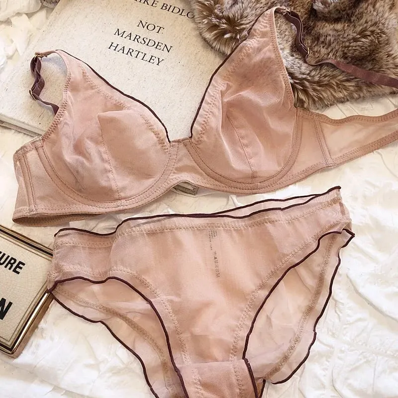 Minimizer Bra Plus Size Underwire French Style Triangle Cup Push Up Sexy Mesh Lingerie Set Support 32-40 MOYISU Sexy Bra Set BC — image 2