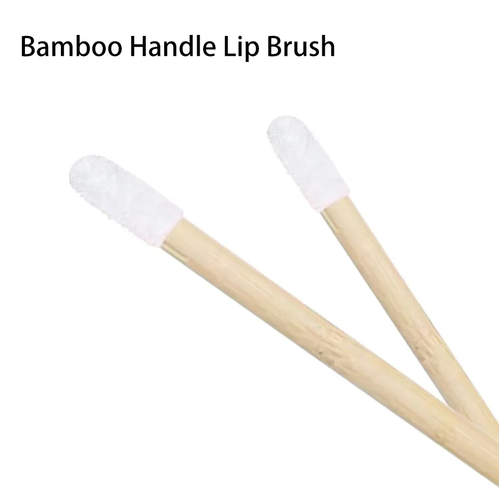 50/100pcs Lip Wands Applicators Bamboo Handle Lipstick Brush Gloss Wand Makeup Brushes For Eyelashes Extension Beauty Tool — image 3