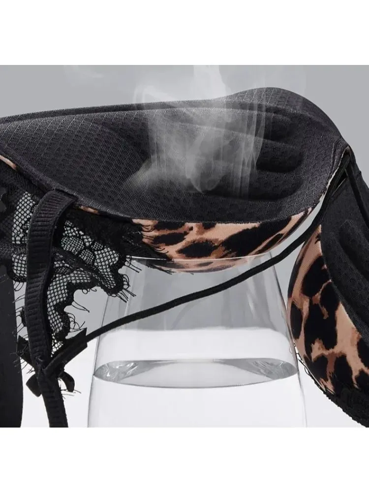 Women Leopard Lace Lingerie Set 32‑38AB Wireless Push‑Up Bra Side Breast Support Anti‑Sag Sexy Pure Desire Underwear — image 3