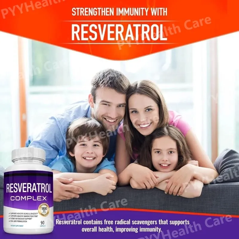 Resveratrol Supplement 1800 Mg Antioxidant Complex for Healthy Aging Health Support Immune System for Men Women 90 Capsules — image 5