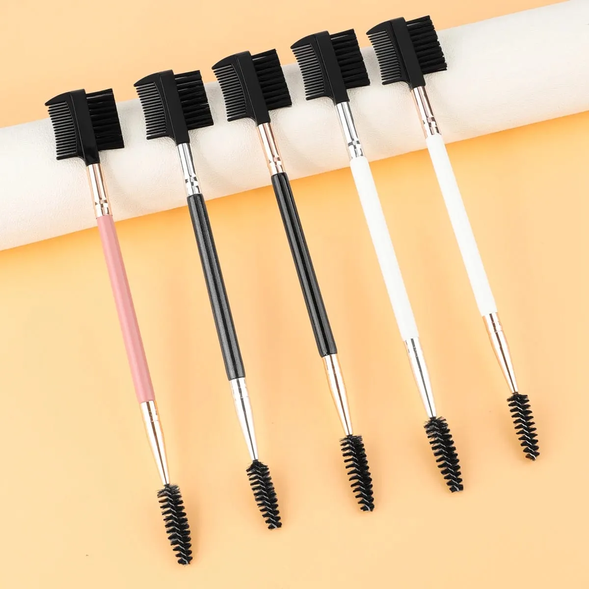 1/2/5PCS 3 Head Eyebrow Eyelash Shaper Double Head Brush Makeup Grooming Tool Cosmetic With 3 Different Spoolie Brushes — image 2