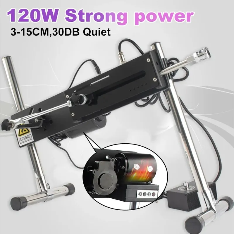 120W Sex Machine Strong Power Turbo Gear Onani Love Machine V-U-Lock Vibrator Sex Machine med Dildo — image 3