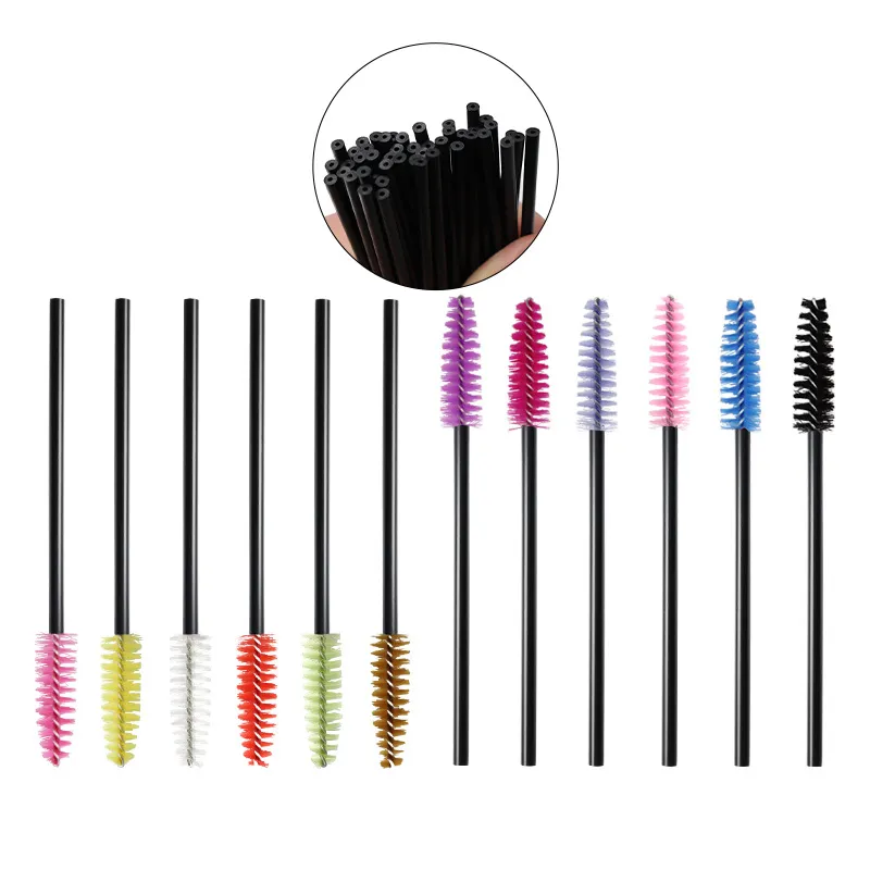 100pc Disposable Eyelash Brush Hollow Eyebrow Comb Lash Extension Makeup Brushes Mascara Stick Applicator Microbrush Beauty Tool — image 4