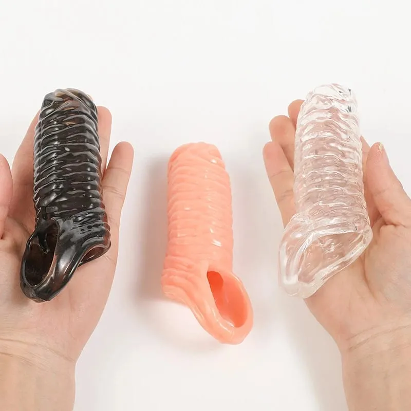 Penis Ring Male Realistic Penis Sleeve Extender Cock Sleeve Enlargement Delay Ejaculation Cock Ring Reusable Sex Toy — image 3