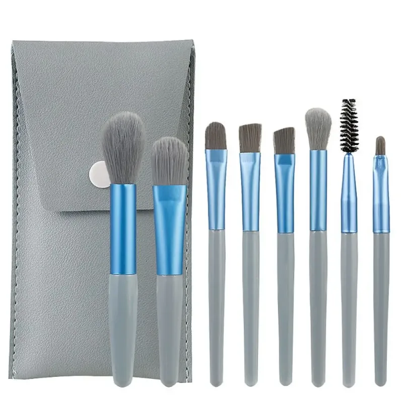8pcs/set portable Soft Bristle Make Up Brushes Premium Synthetic With Bag Eyeshadow Brush Eye Facial Beauty Foundation tool — image 12