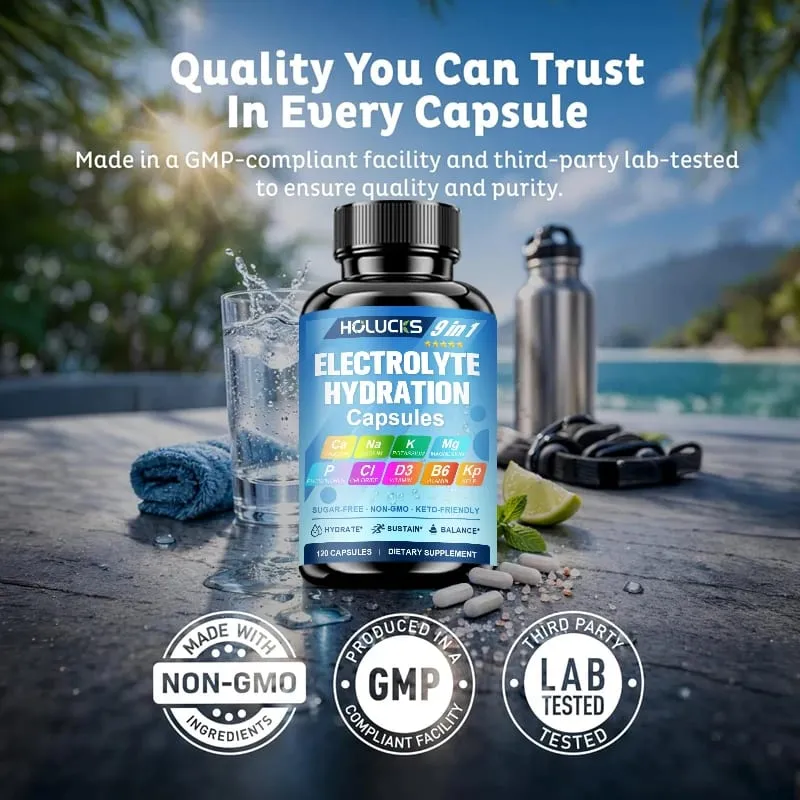 Electrolyte Hydration Capsules Workout Recovery & Muscle Support Energy Production for Fluid Balance — image 6