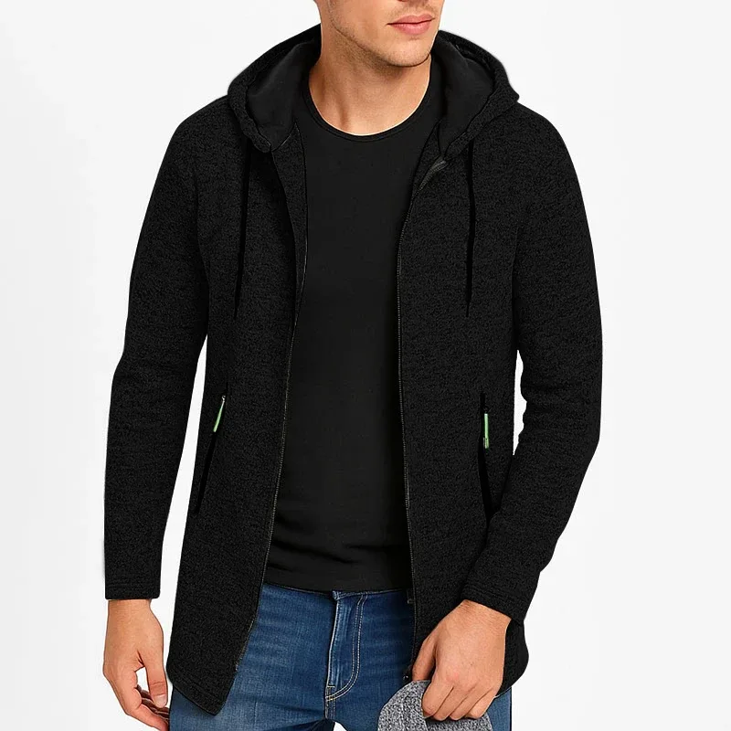 Men Sweatshirts Casual Hooded for Men with Zip Pockets Full Zip Long Sleeve Sweatshirt Sports Hooded Jacket Oversize Outerwear — image 1