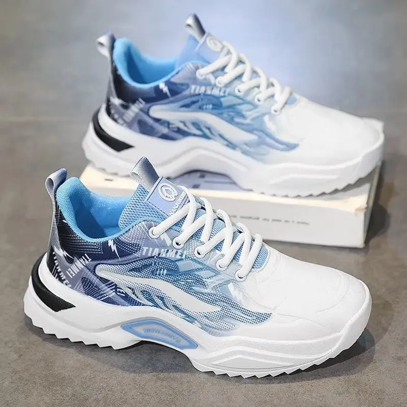 Free Shipping Men Shoes Casual Sports Walking Sneakers Lightweight Breathable Outdoor Autumn Spring Leather Height Increasing — image 3