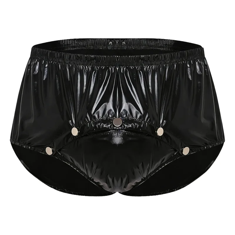 Cuecas masculinas com capa de fralda à prova d'água, com botões de pressão frontal, anti-vazamento, roupa íntima adaptável para idosos, necessidades especiais — image 10