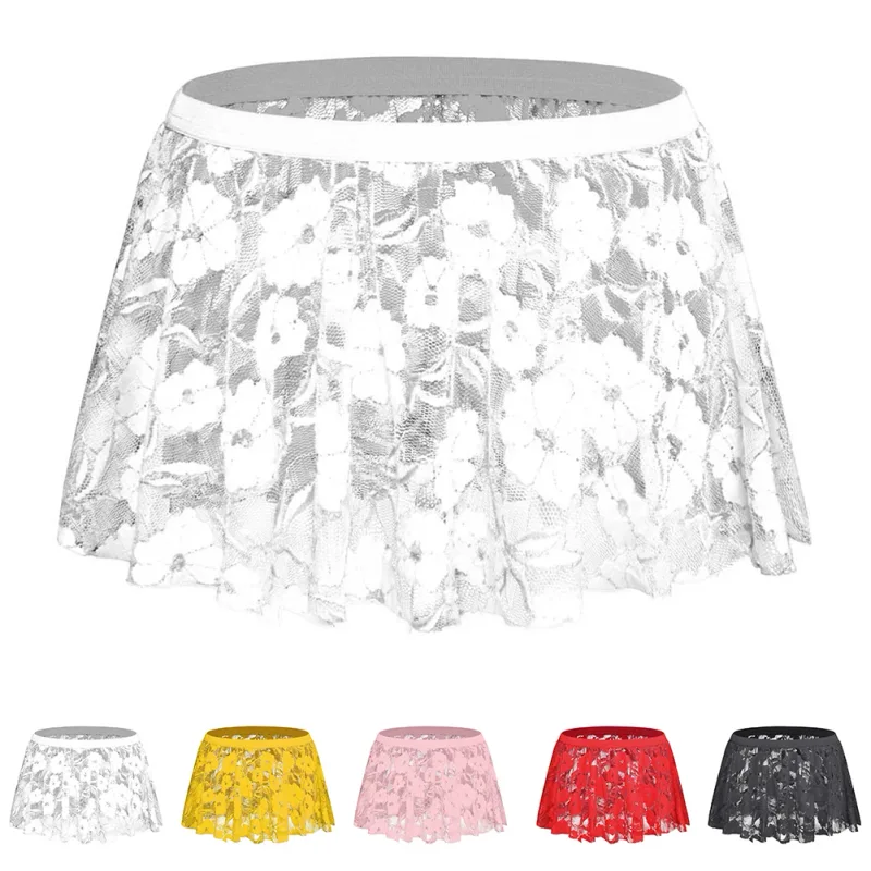 Erkekler Katı Dantel Etek Örgü See Through İç İç Düşük Yükseliş Pileli Etekler Bodycon Alt Parti Akşam için See Through — image 7