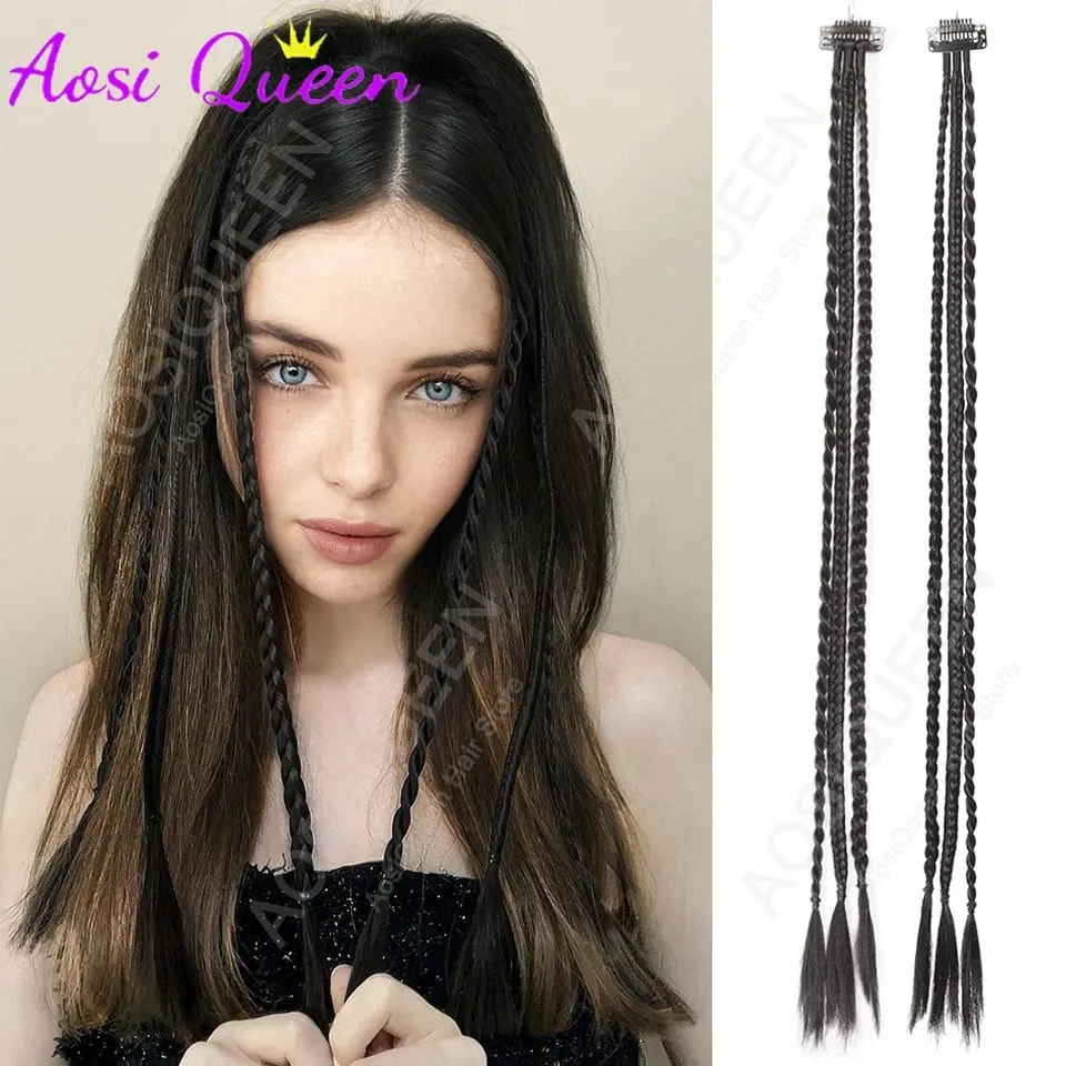 Synthetic 1/2pcs Braid Wig With Strong BB Clip Lightweight Box Braid Ponytail Hair Piece for Women — image 2