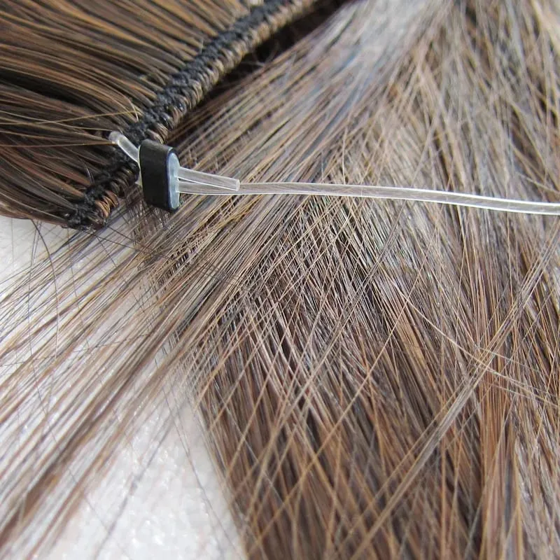 One Piece Ombre Color Hair Extension Women's Hairpiece Wavy & Straight Invisible Wire Secret Fish Line No Clips Synthetic Hair