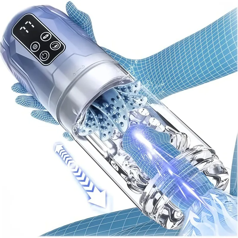 Telescópico automático masculino masturbador masturbação copo boquete máquina sucção bolso buceta vácuo pênis bomba brinquedos sexuais para homem