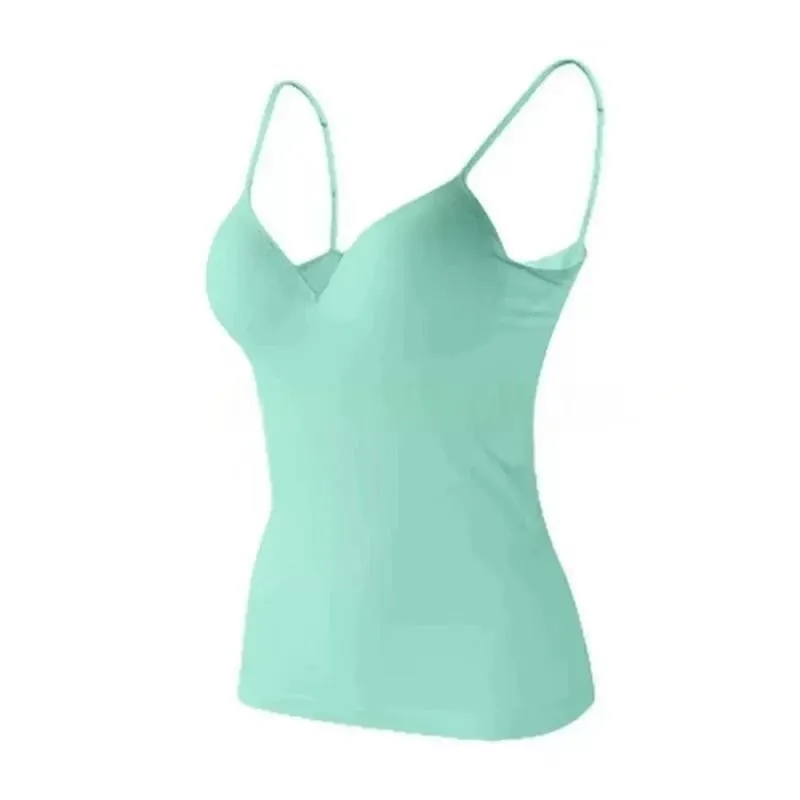 Solid Padded Bra Sexy Women Tops Camisole Top Women Vest Women Camisole with Built in Bra Cami Top Vest Tank Top — image 11