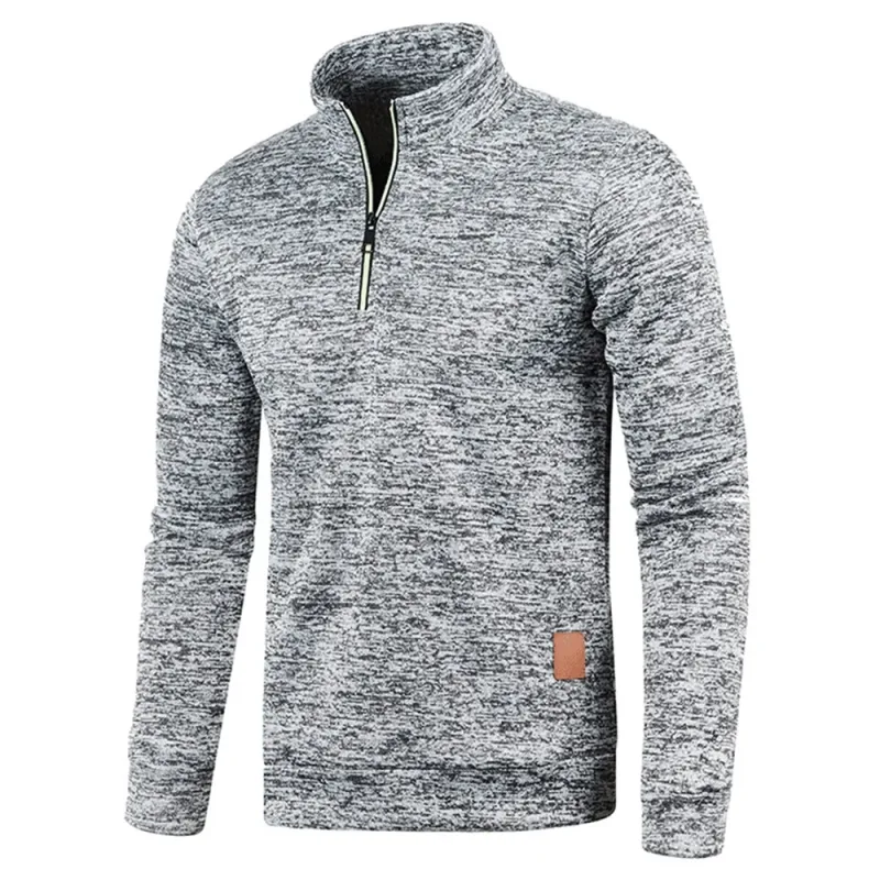 Moletons masculinos meio zíper pulôver masculino manga longa flleece suéter standcollar flocos de neve hoodies roupas masculinas — image 5