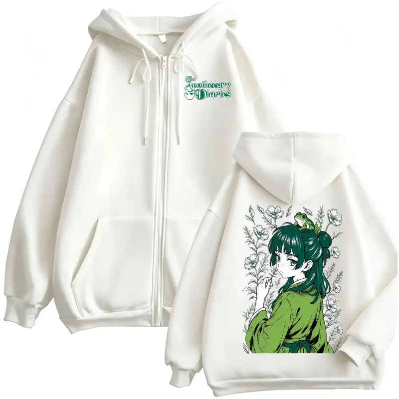 Anime The Apothecary Diaries Maomao Zipper Hoodies Men Women Vintage Fashion Kawaii Jacket Sweatshirts High Quality Zip Up Coats — image 7