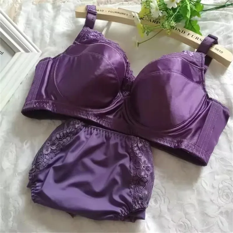 Conjunto de sutiã plus size lingerie feminina b c d e f g h copo roupa interior feminina calcinha briefs 34 36 38 40 42 44 — image 2