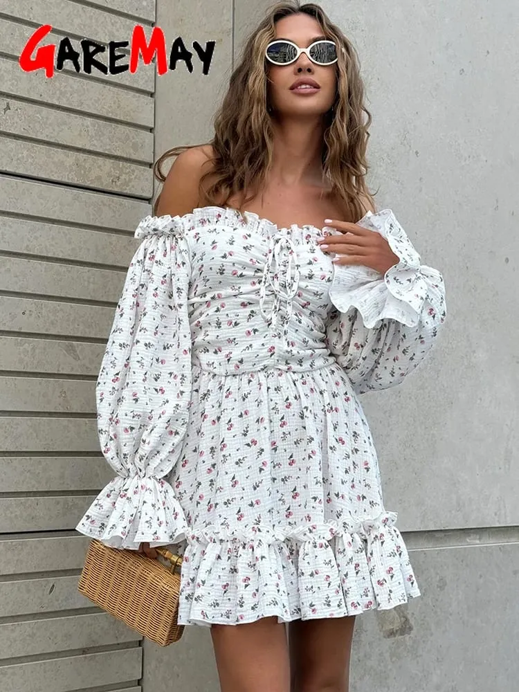Muslinklänning för kvinnor med långa ärmar Eleganta vita sommarklänningar Cotton Beach Vacker sexig kort miniklänning för kvinnor — image 6