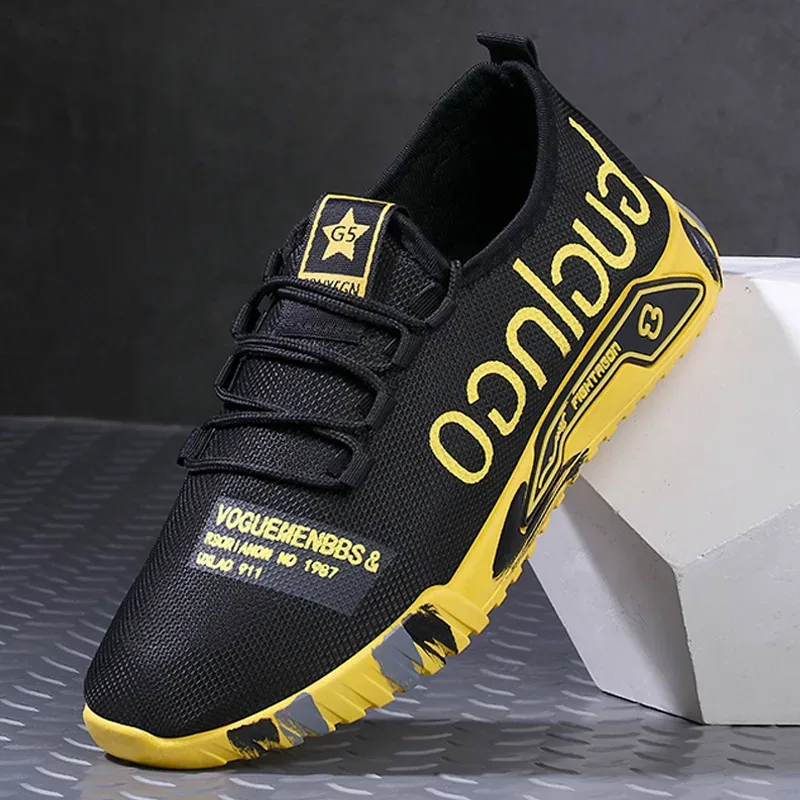 2025 Men's Vulcanize Shoes Breathable Lightweight Sneakers Outdoor Mesh Black Shoes Athletic Jogging Tenis Walking Shoes Man — image 2