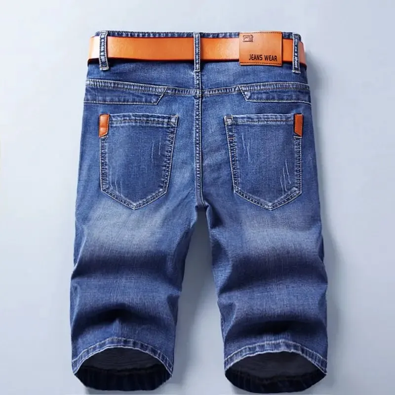 Summer Shorts Jeans Men Denim Pants Stretch Black Fashion Design Men's Jeans Slim Straight Male Short Jeans — image 2