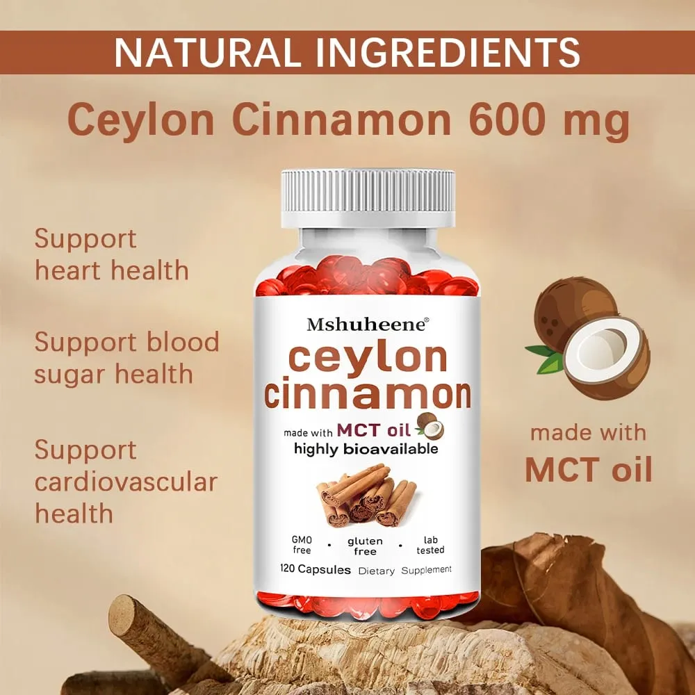 Cápsulas orgânicas de canela do Ceilão 600mg de alta potência suporta antioxidante energia imunológica coração articulação osso e saúde digestiva — image 3