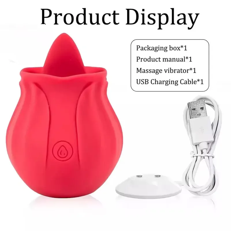 Kraftfull tungslickande vibrator för kvinnor G Spot Clitoris Bröstvårtstimulator Massager Masturbator Sexleksaker för vuxna för par 18+ — image 7