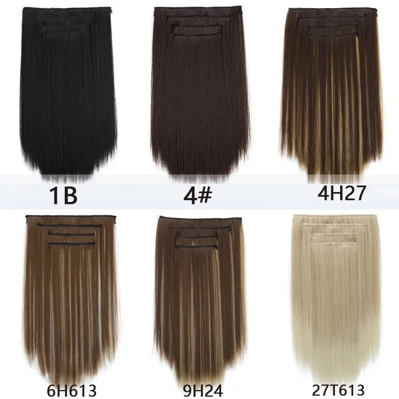 14Inch Synthetic 4Pcs/set Clips in Hair Extensions Straight Hairstyle Brown Blonde Hairpieces Heat Resistant Hair For Women — image 3