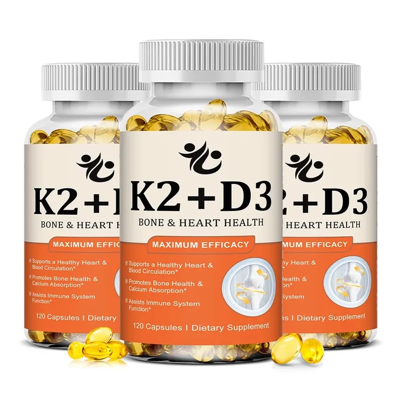 Cápsulas de vitamina D3 + K2 apoiam a absorção de cálcio, bem-estar ósseo e articular, função cardiovascular e saúde do sistema imunológico — image 11