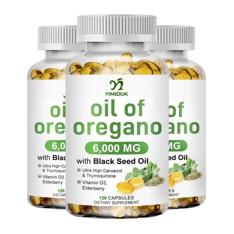 Óleo de orégano + com óleo de semente preta e sabugueiro + vitamina D3 suporta antioxidante e saúde da pele, sistema antibacteriano e imunológico — image 10