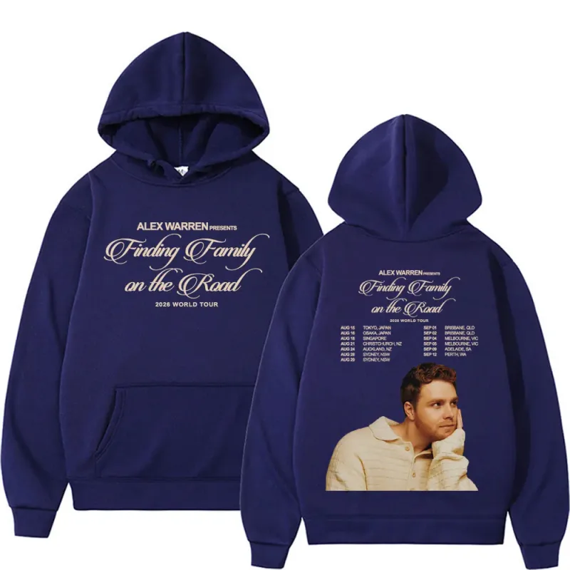 Alex Warren Finding Family on The Road 2026 World Tour Hoodies Sweatshirts Men Women Fashion High Quality Retro Oversized Hoodie — image 4