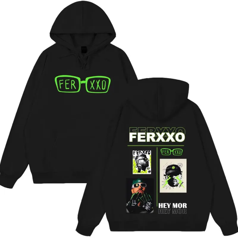 Rapper Feid Ferxxo Tour 2026 Print Hoodie Men Women Fashion Sweatshirts Casual Hip-hop Loose Long Sleeves Oversized Pullover — image 1