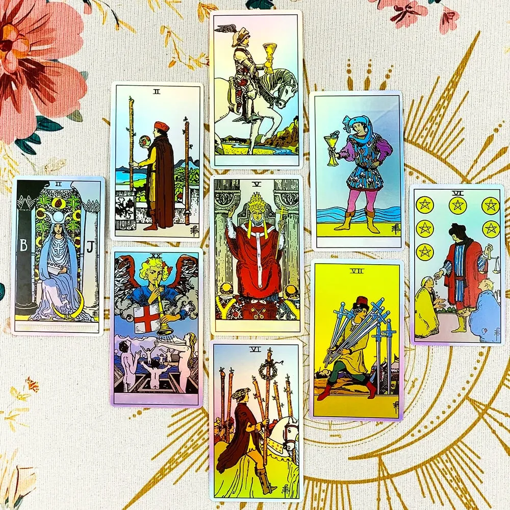Shining Vitetta Tarot Cards Deck 78 Tarot Cards for Beginners New Design Approx 10.3*6cm Divination Board Game — image 5