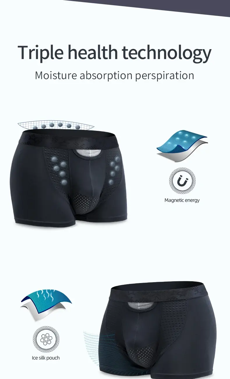 Jingsuogun Elastic Separation Underwear Men's Scrotum Support Vein Underwear Ice Silk Pouch Varicose Boxer British Sweatpants — image 3