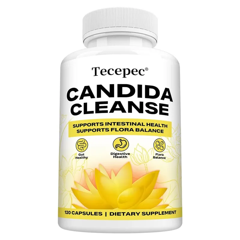 Candida Cleanse Capsules - Intestinal Colon Detox Gut Flora Balance Supports Digestion Relieve Bloating Antioxidant Supplement
