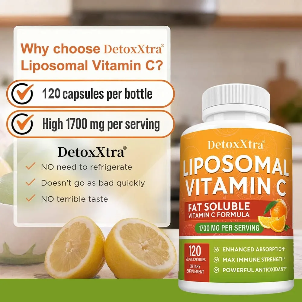 Liposomal Vitamin C 1700mg High Absorption Powerful Antioxidant Supports Collagen Production Immune & Skin Health — image 3