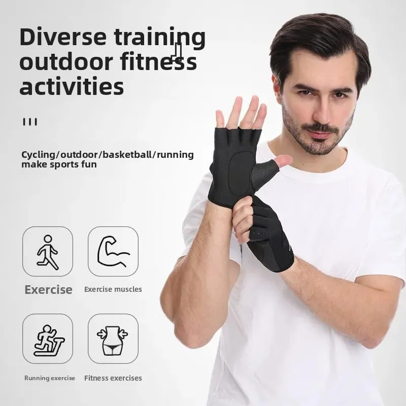 2PCS Gym Gloves Weightlifting Workout Dumbbell Crossfit Bodybuilding Accessorie Breathable Fitness Gloves Silicone Palm Hollow — image 3