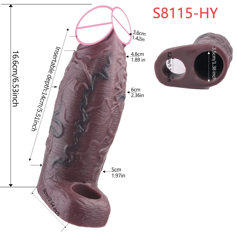 Close Head Realistic Penis Sleeve Szexjátékok férfiaknak Késleltetett magömlés Púshosszabbító Pároknak Sex Pleasure Sexshop — image 30