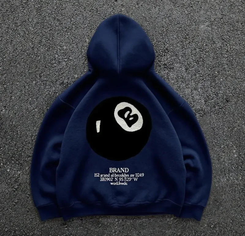 Bagong billiard print na kalye sa taglagas at taglamig na warm hooded sportswear soft casual top mataas na kalidad na kumportableng damit — image 7