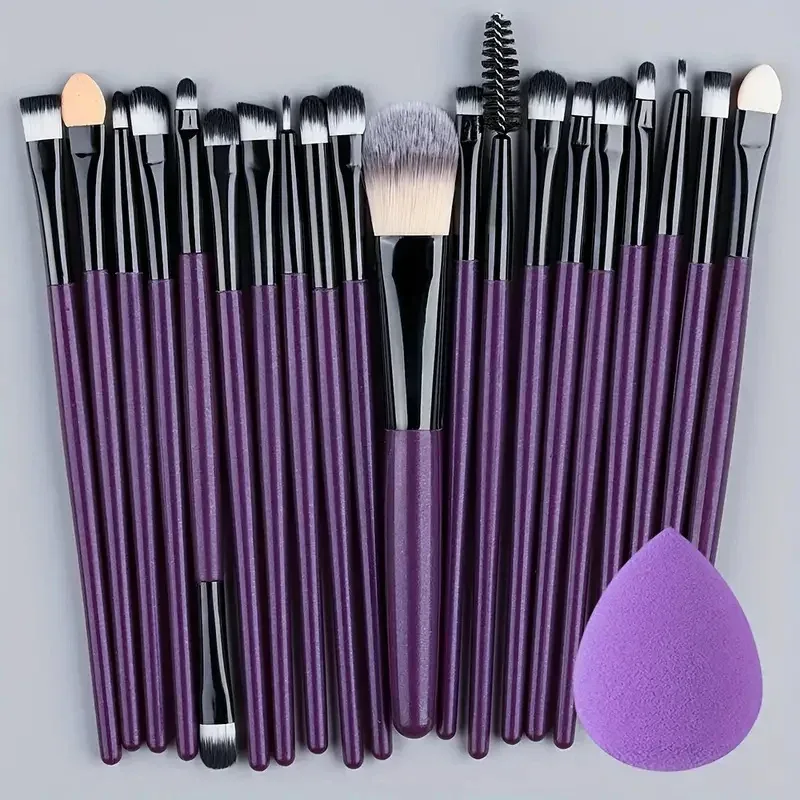 20Pcs Makeup Brushes Set Eyeliner Blending Cheeks Eye Cosmetic Foundation Brush with Makeup Sponge — image 13