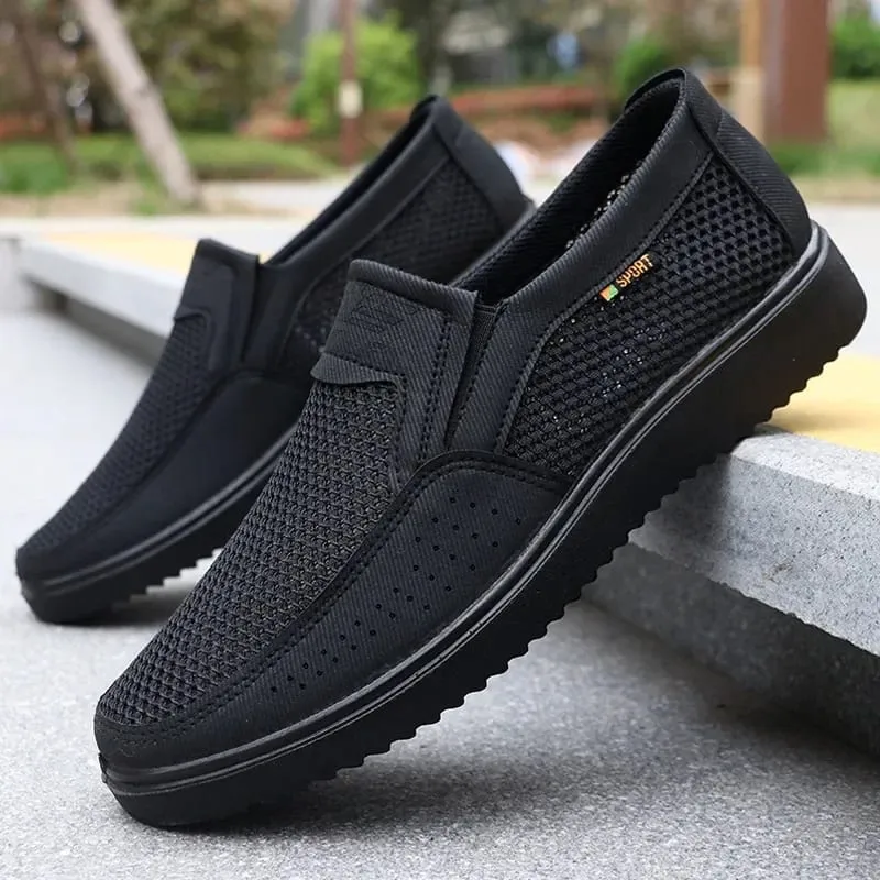 Men Casual Shoes Comfortable Sneakers Summer Breathable Men Loafers Non-slip Lightweight Men Shoes Outdoor Mesh Walking Shoes — image 3