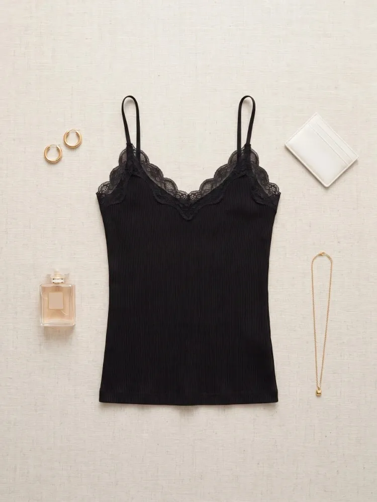 Korean Lace Women Tank Top Cute Camis Sexy White Crop Top Female Sleeveless Black Vest Summer 2026 Coquette Y2k Clothes — image 5