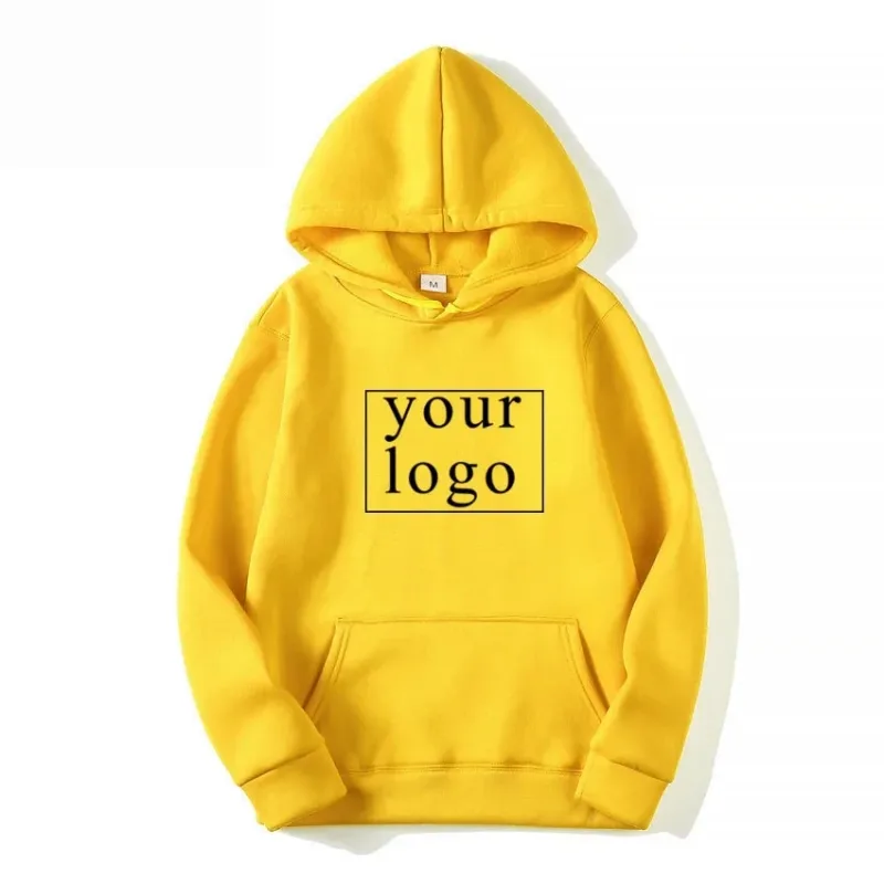 Logo/Gambar Jenama Rekaan Anda Sendiri Disesuaikan Di mana-mana Lelaki Wanita Hoodies DIY Sweatshirt Kasual Hoody Fesyen Baharu — image 4