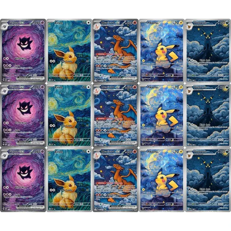 Collection Cards Eevee Gengar Umbreon DIY PTCG Game Cards Shining Creativity Rare Holographic Cards Gift — image 2