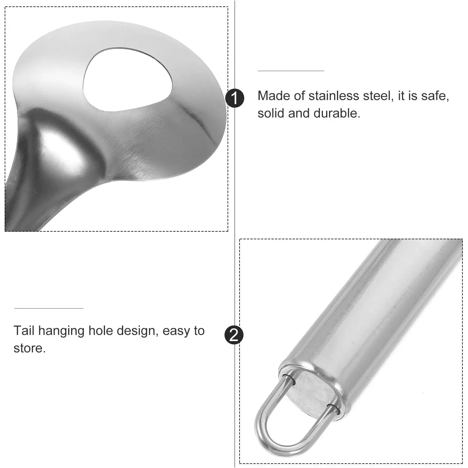 2 Pcs 304 Stainless Steel Meatball Spoons Round Handle Meatball Maker Spoon Home Kitchen Scoop Meatball Making Tools — image 5