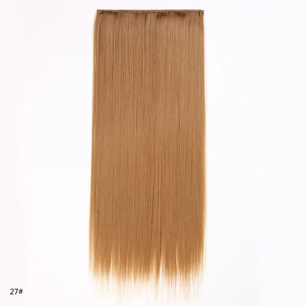 Syntetické prodloužení vlasů jednodílné s klipem 5Clips v dlouhé rovné vlasy blond pro ženy každodenní použití — image 30