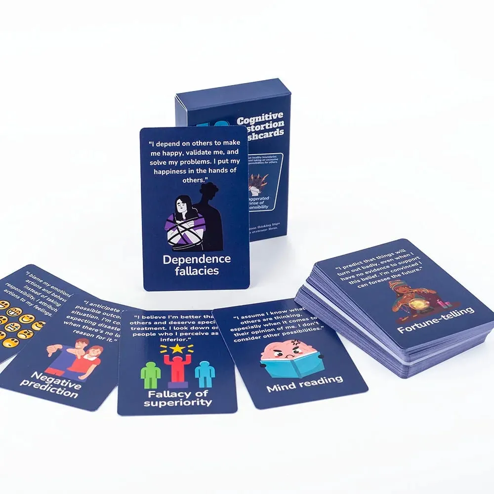 50pcs Mental Wellness Flashcards Game Cognitive Distortion Thinking Traps Coping Skills Emotional Regulation Board Game — image 2