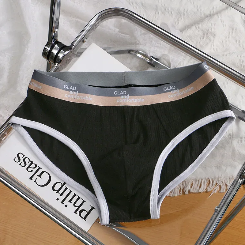 Summer New Men's Solid Color Cotton Briefs, Minimalist Breathable Thin Underwear, Trendy Trunks Male Bikini Underpants 3256812635450502 — image 7