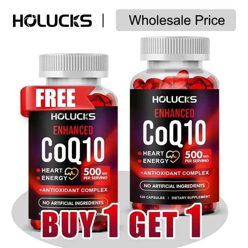 Buy 1 Get 1 Free! CoQ10 500mg Supplement for Heart Health Energy Production & Antioxidant Promotes Radiance Men & Women — image 1